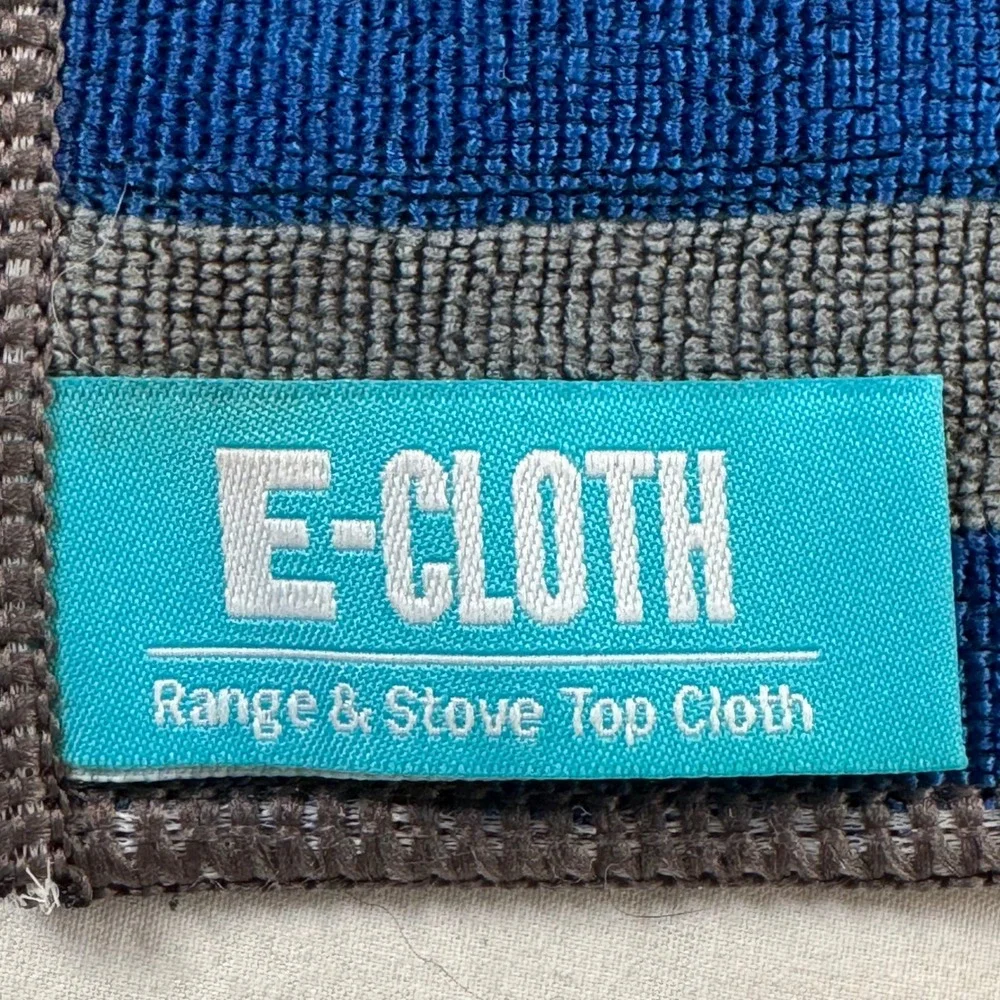 E-Cloth Blue Gray Striped Microfiber Range & Stove Top Cloth NWOT